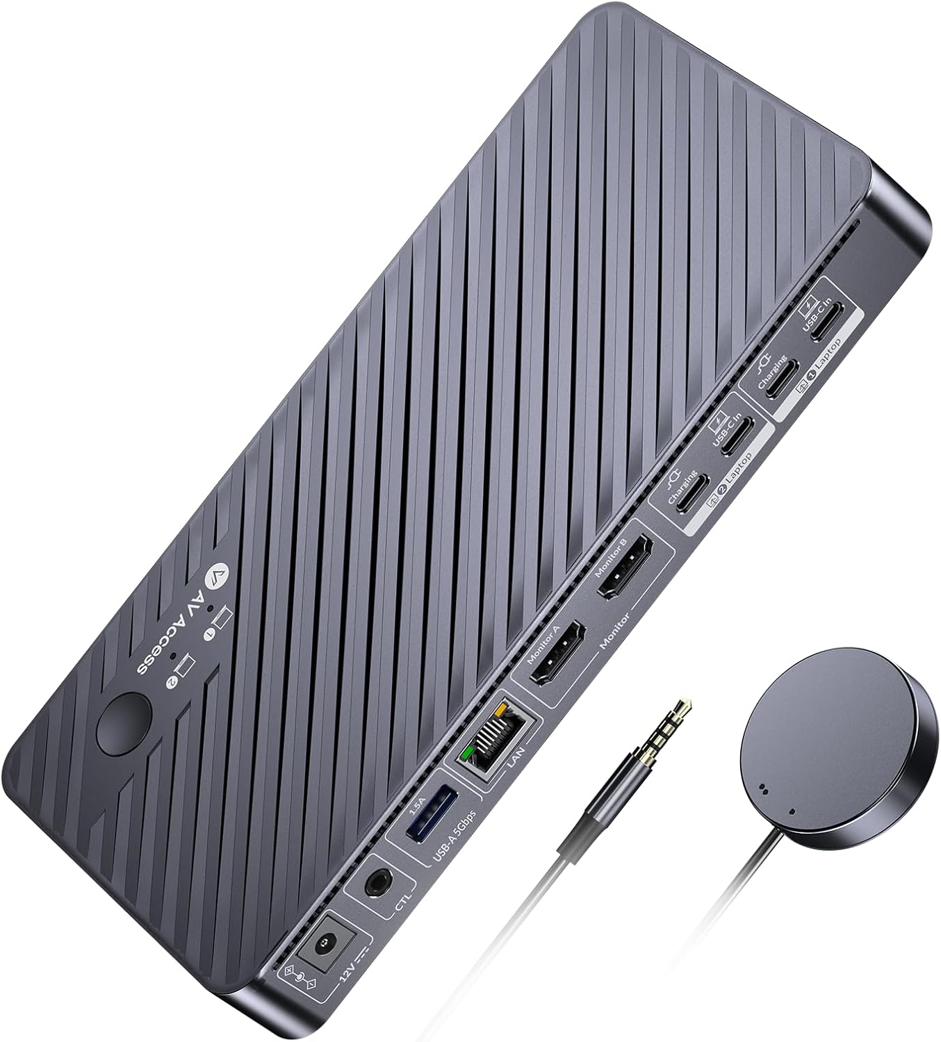 AV Access KVM Docking Station 2 Monitors 2 Laptops 4K KVM Switch