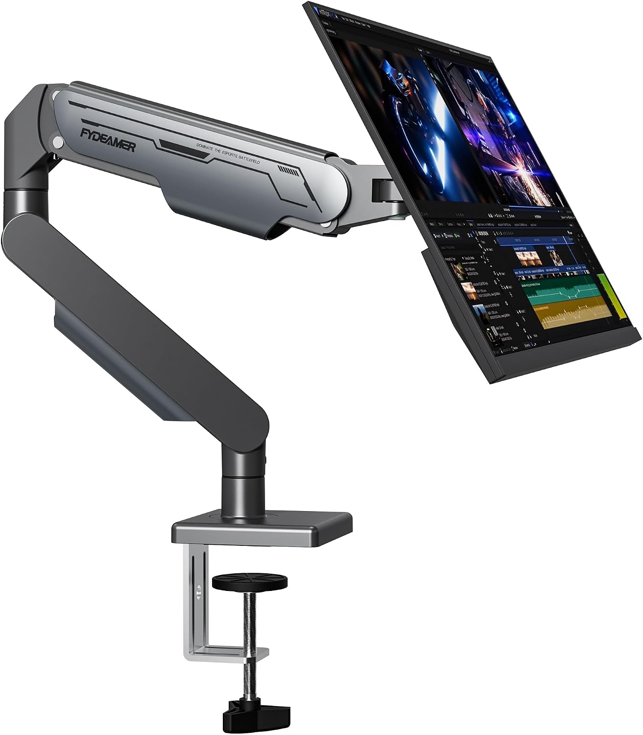 Fydeamer Single Monitor Arm for 17-32" Screen up to 19.8lbs, Black