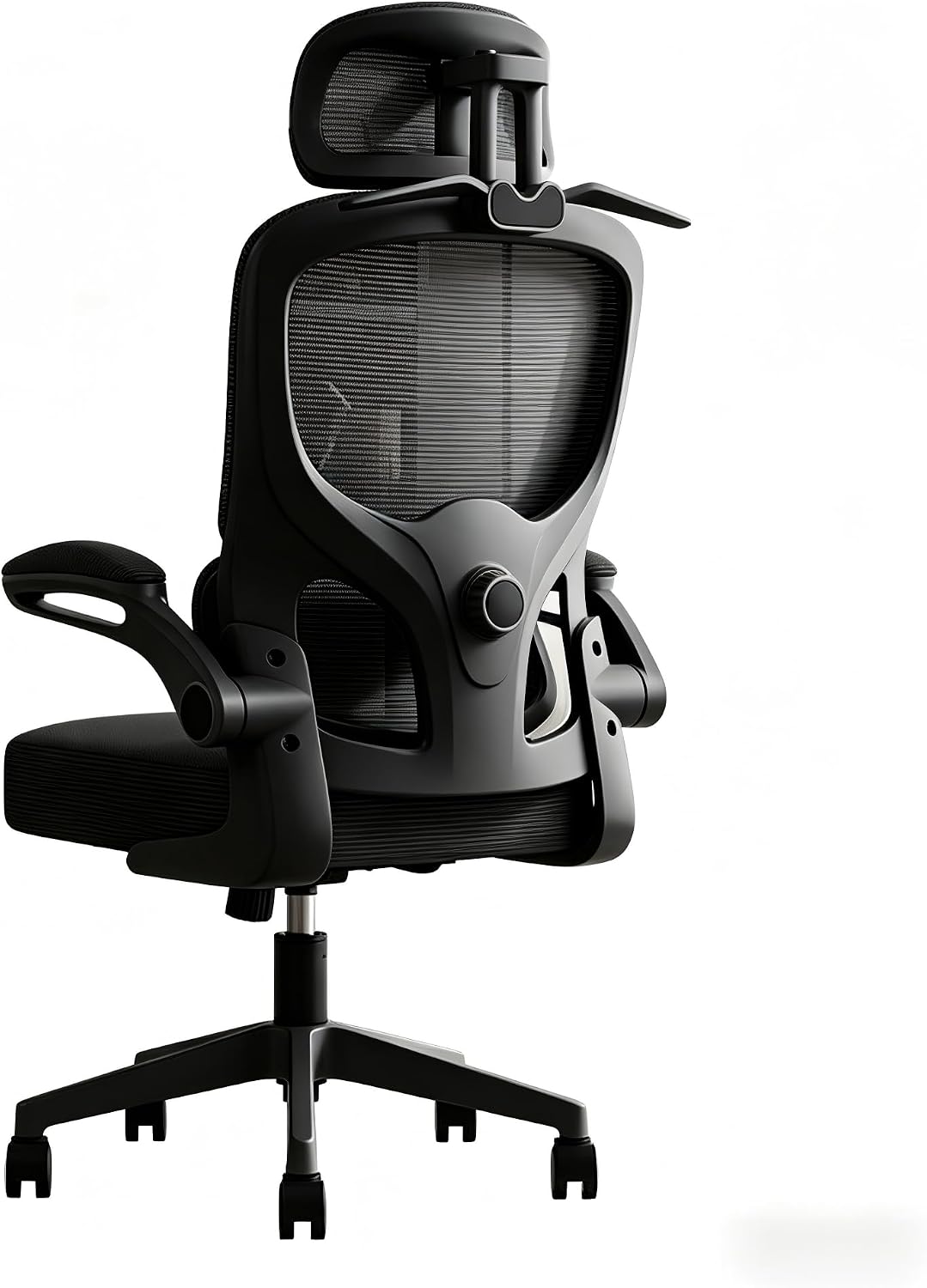 Ergonomic Office Chair with Headrest 3D, Mesh Office Desk Chair with Adjustable Lumbar Support, Computer Chair with Flip up Armrests, 350LBS Capacity, Design for Home Offices