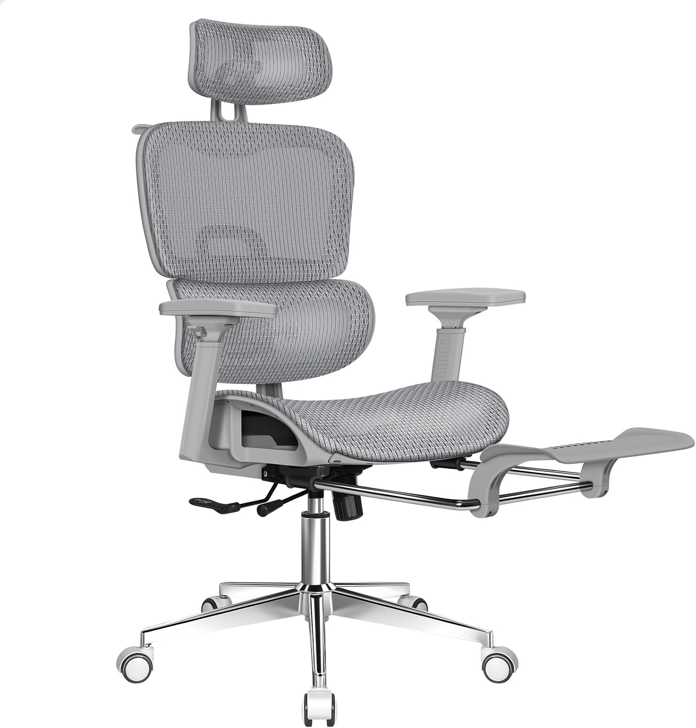 ALFORDSON Prox All Grey Mesh Gaming Chair for Executive Computer Desk, Recline & Tilt with Adaptive Back Support, Ergonomic Office Chair with 3D Adjustable Armrest and Headrest & F