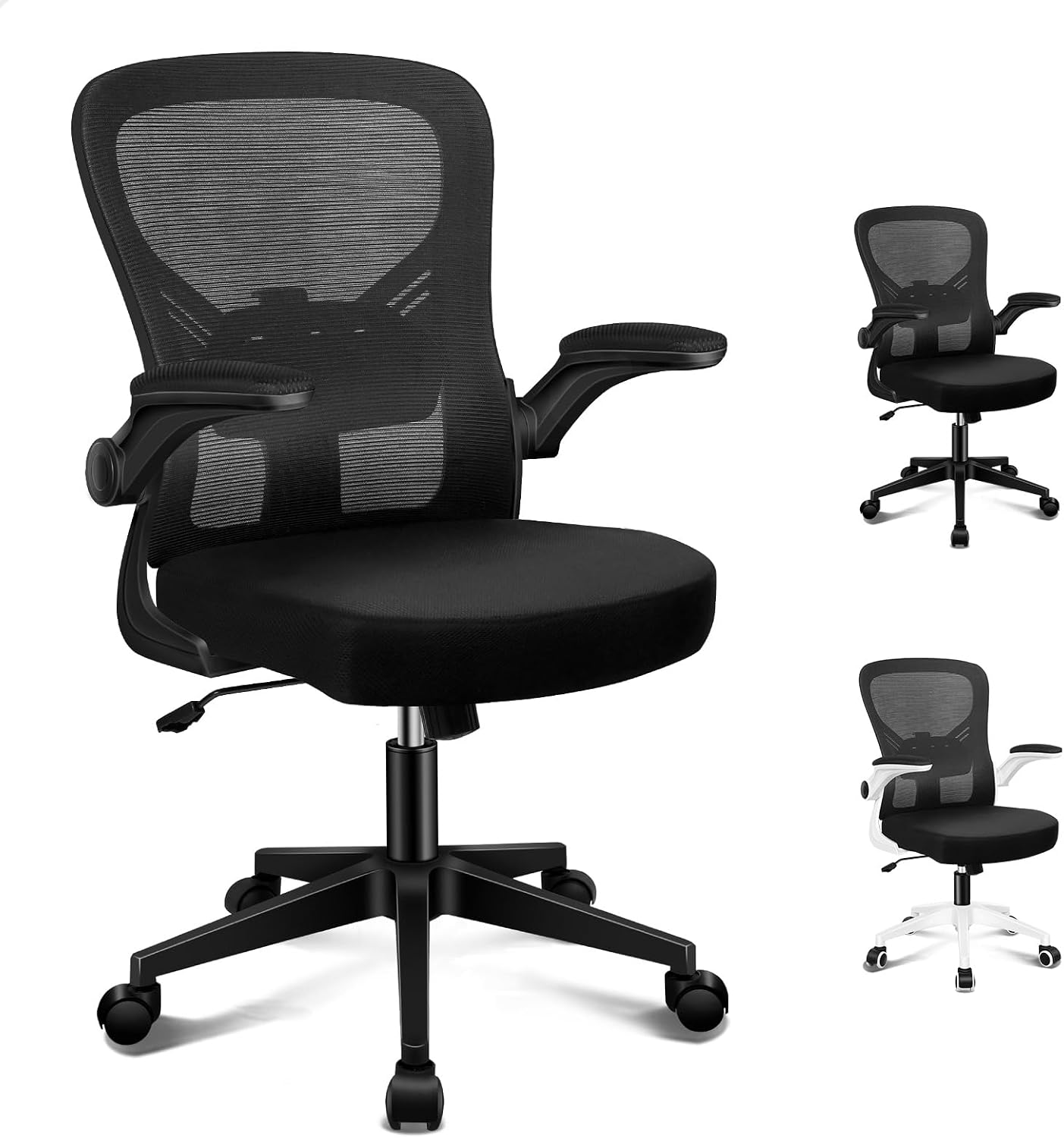 ALFORDSON Ergonomic Office Chair Mesh for Home Office, Mid-Back Student Computer Study Desk Chair with Adjustable Flip-Up Arm & Lumbar Support, Gaming Racing Task Chair, Keldon All