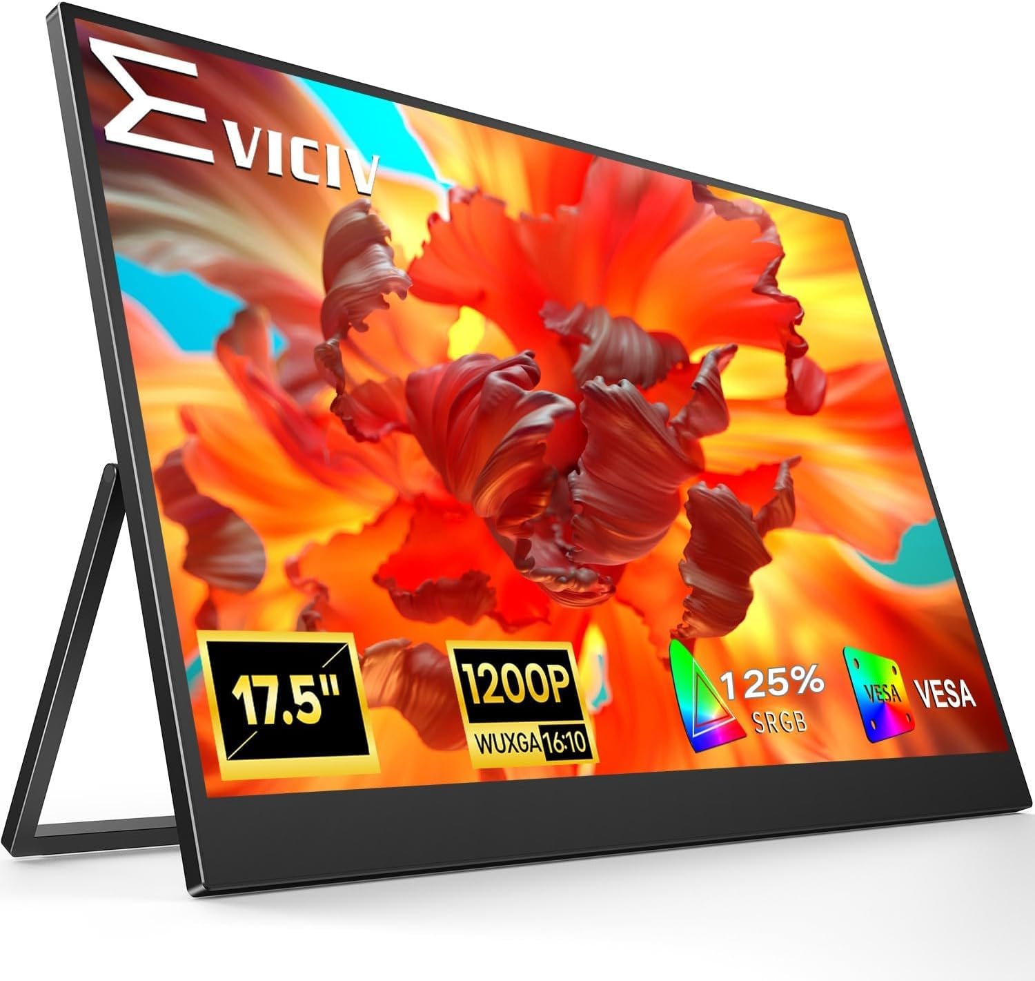 EVICIV 17.5" Portable Monitor, Aluminium 125% sRGB 400Nits 1920×1200P