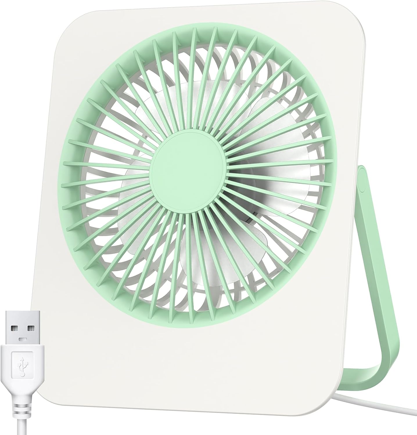 Mimi USB Desk Fan, Powerful Small Quiet Foldable Fan Desktop Cooling Fans Mini Portable Fans Persona Table Fan for Home Office Travel Desktop USB Powered ONLY (No Battery) (Green)