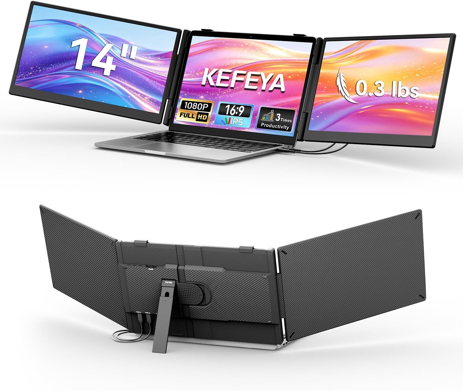 KEFEYA Laptop Screen Extender FHD 1080P IPS Portable Monitor for Laptop (KEFEYA)